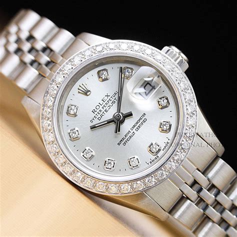 rolex silver watch women's|silver rolex with black face.